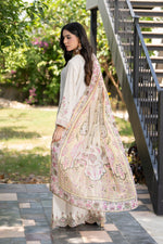 Motif Raw Silk Embroidered Suit-4095