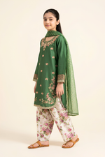 Motif Girls Embroidered Suit-753