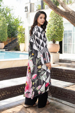 Motif Printed Cambric Suit-007