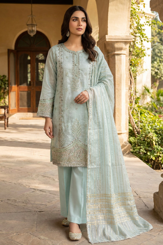 Motif Embroidered Munar Suit-4134
