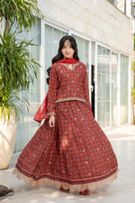 Motif Girls Poly Lawn Embroidered Suit-705
