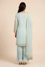 Motif Organza Embroidered Suit-042