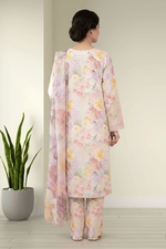 Motif PolyLawn Printed Embroidered Suit-4145