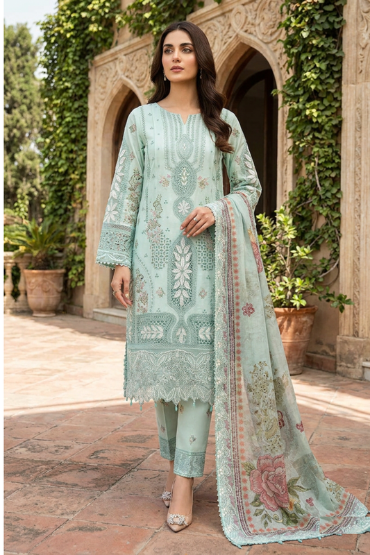 Motif Embroidered Lawn Suit-1821