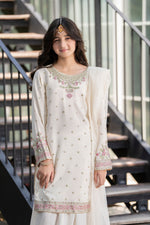Motif Girls Embroidered Silk Suit-710
