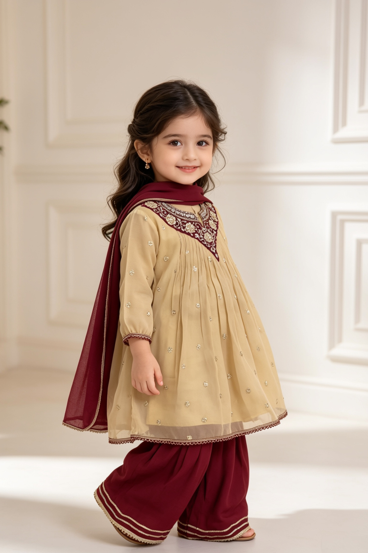 Motif Kids Embroidered Suit-26342