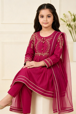 Motif Girls Printed Cotton Suit-728
