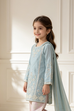Motif Girls Embroidered Viscose Suit-725