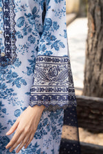Motif Printed Embroidered Cambric Suit-052