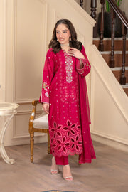 Motif Viscose Embroidered Suit-046