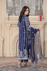 Motif Chiffon Embroidered Suit-377