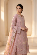 Motif Embroidered Cotton Suit-1843