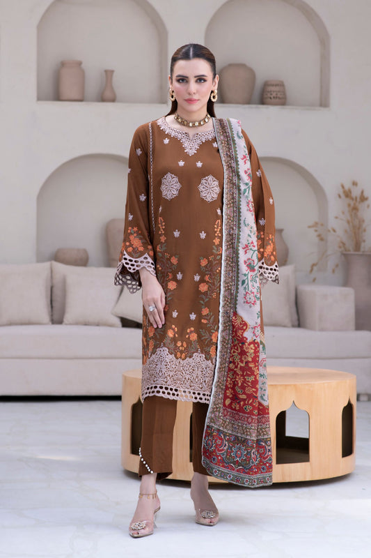 Motif Silk Karandi Embroidered Suit-056 - Motif UK