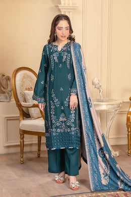 Motif Peach Wool Embroidered Suit.