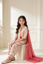 Motif Girls Embroidered Cotton Suit-26432