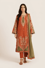 Motif Gold Brosha Embroidered Suit-034