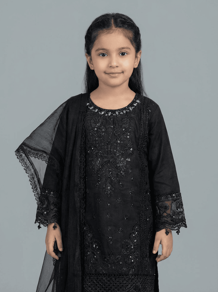 Motif Kids Lawn Embroidered Suit-031