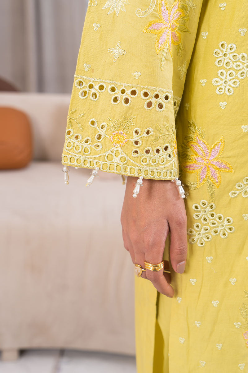 Motif Cambric Embroidered Suit-3865