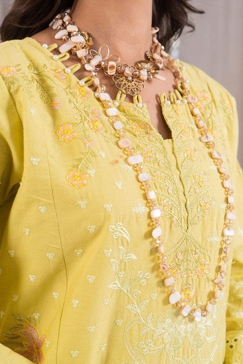 Motif Cambric Embroidered Suit-3865