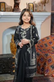 Motif Cotton Net Embroidered Suit