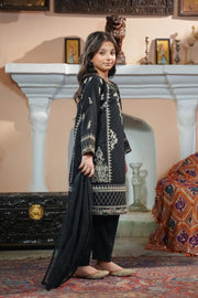 Motif Cotton Net Embroidered Suit