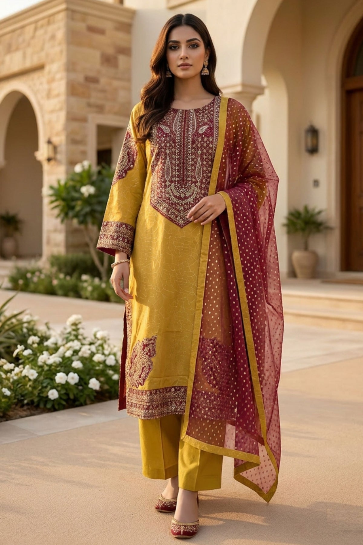 Motif Printed Jacquard Suit-001