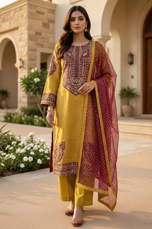 Motif Printed Jacquard Suit-001