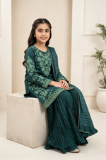 Motif Girls Embroidered Viscose Suit-733