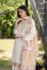 Motif Raw Silk Embroidered Suit-4095