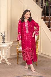 Motif Viscose Embroidered Suit-046