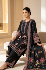 Motif Embroidered Cotton Suit-1841