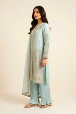 Motif Organza Embroidered Suit-042