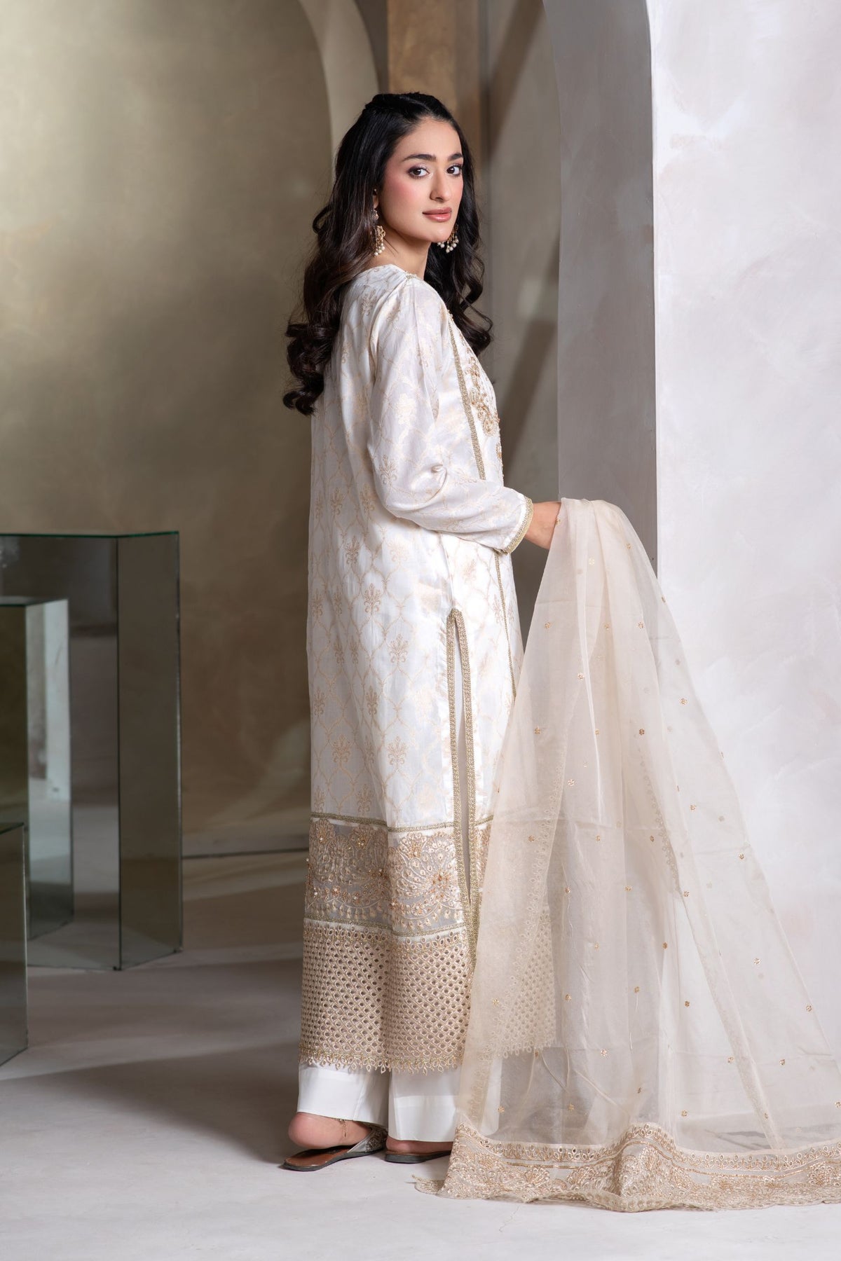 Motif Jacquard Embroidered Suit-226