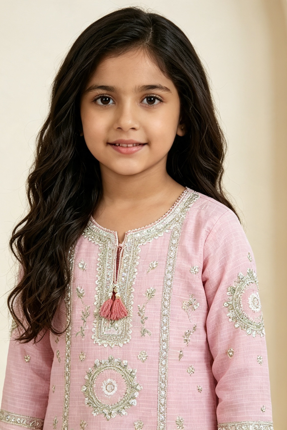 Motif Girls Embroidered Munar Suit-738
