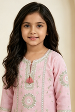 Motif Girls Embroidered Munar Suit-738