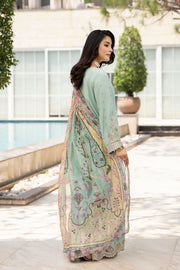 Motif Raw Silk Embroidered Suit-4095