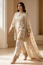 Motif Embroidered Viscose Suit-4149