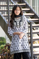 Motif Girls Embroidered Cambric Suit-061