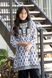 Motif Girls Embroidered Cambric Suit-061