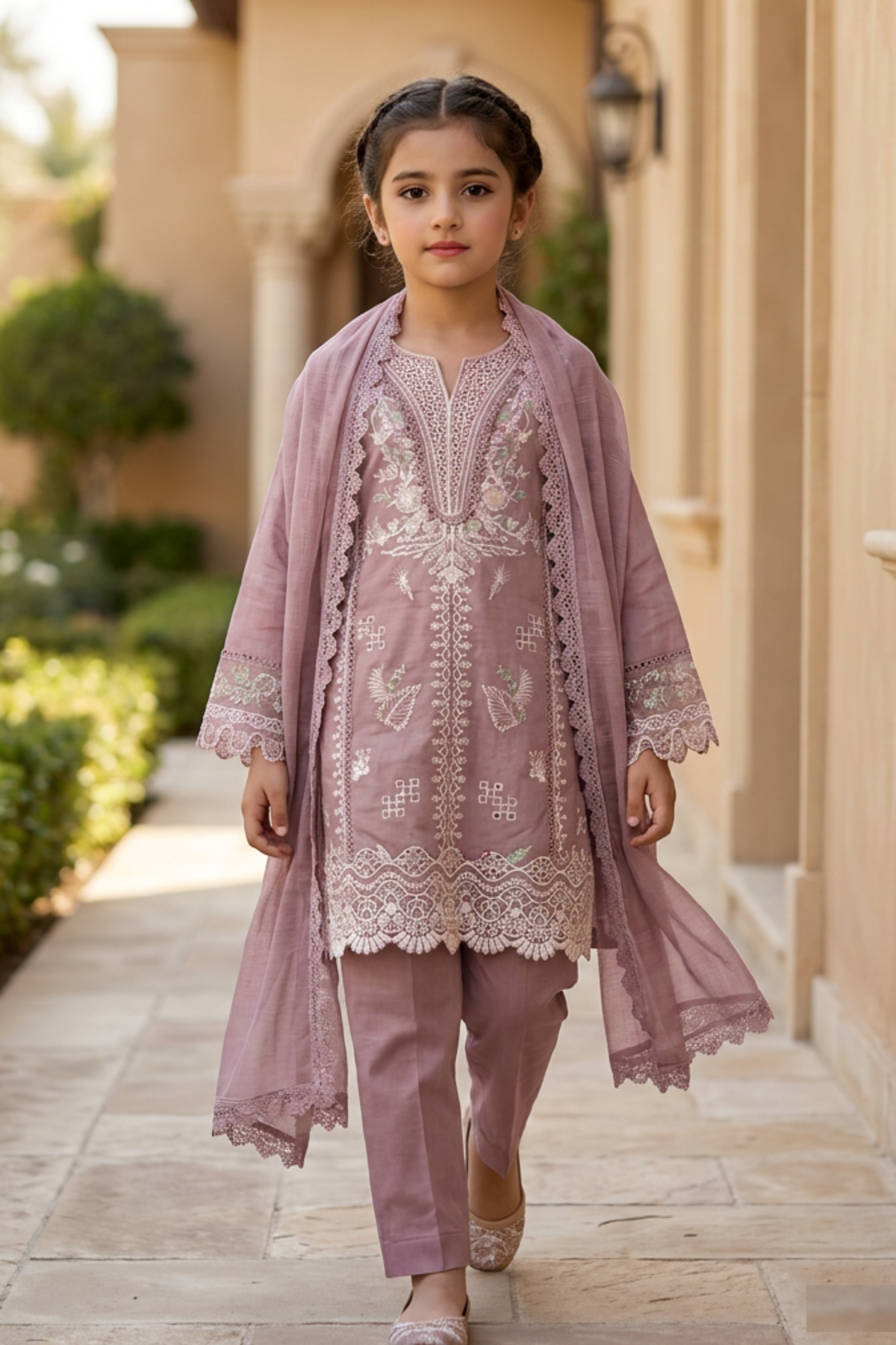 Motif Kids Lawn Embroidered Suit-034