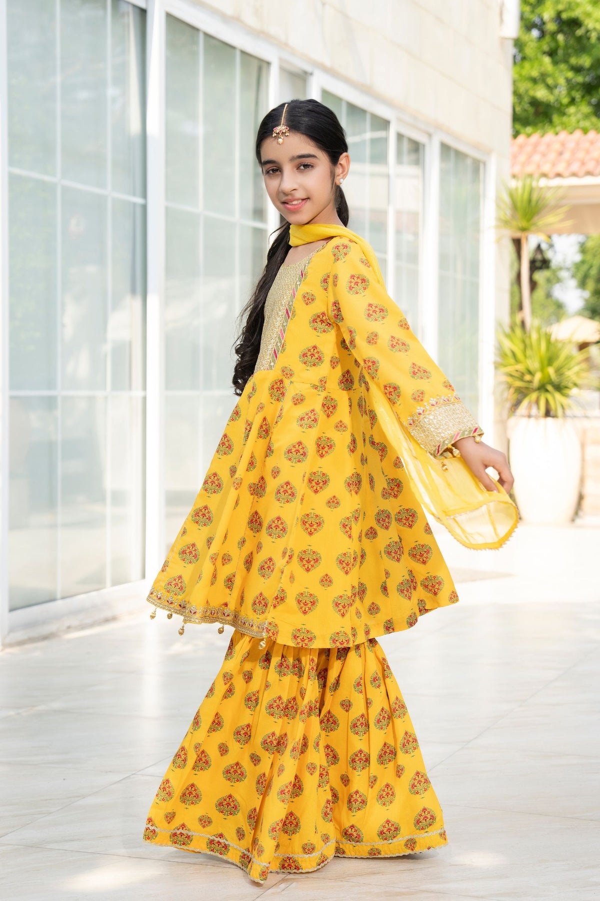 Motif Girls Poly Lawn Embroidered Suit-706
