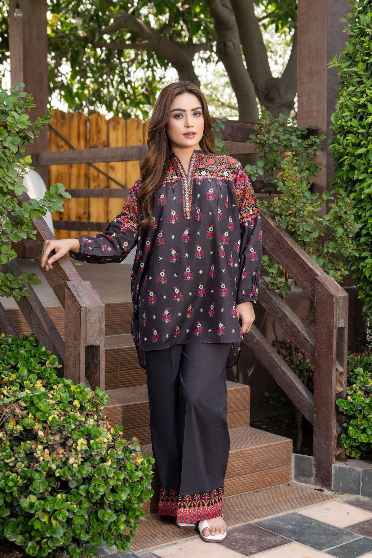 Motif Lawn Printed Co-ord Set-028