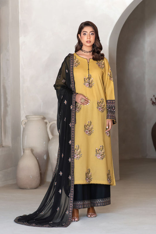 Motif Cambric Embroidered Suit-007