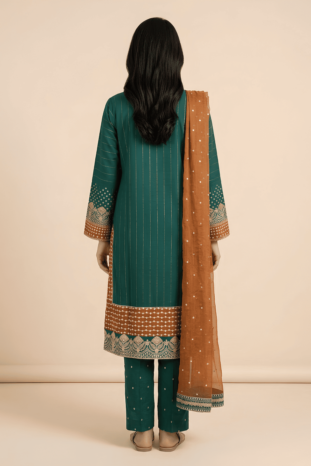 Motif Embroidered Masoori Suit-005