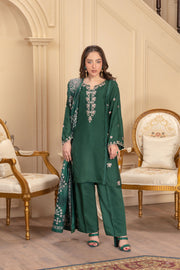Motif Viscose Embroidered Suit