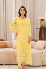 Motif Cambric Embroidered Suit-3865