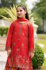 Motif Girls Embroidered Suit-024