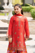 Motif Girls Embroidered Suit-024