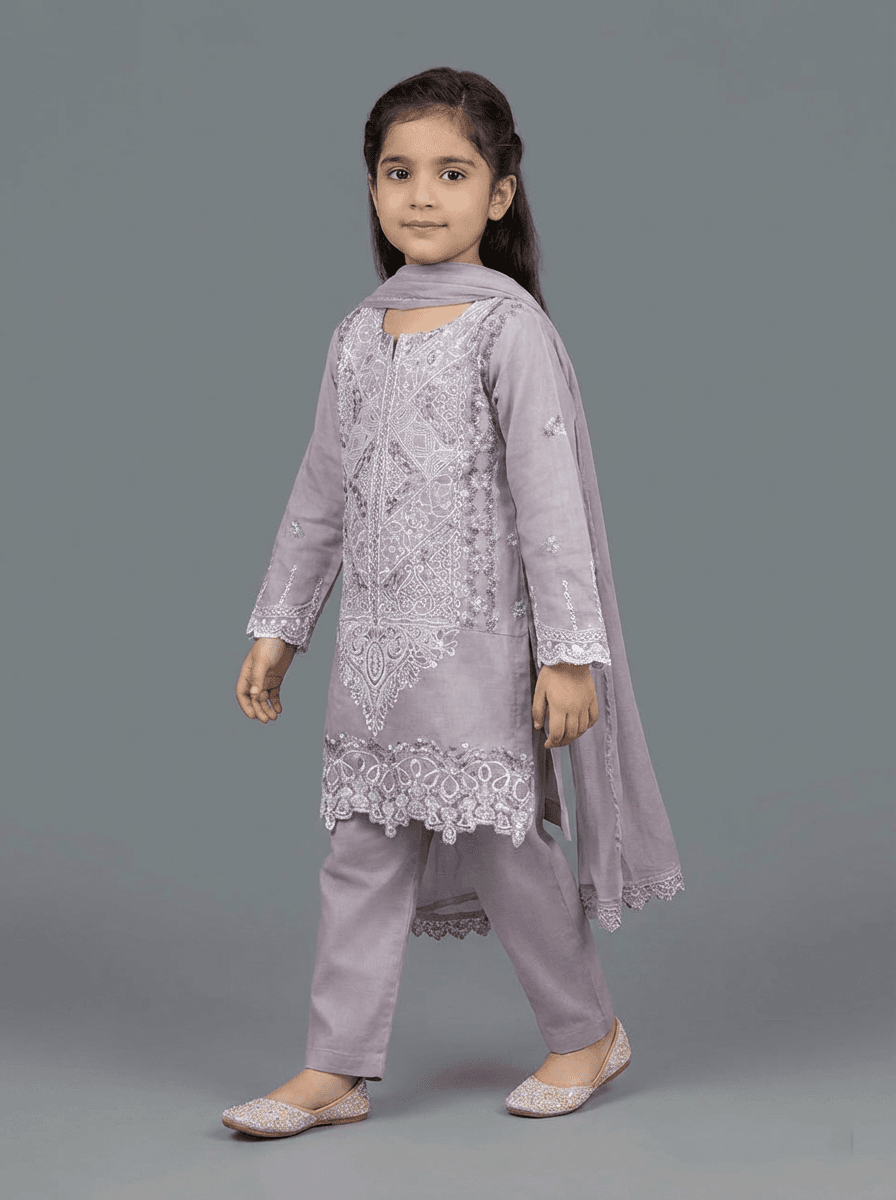 Motif Kids Lawn Embroidered Suit-033