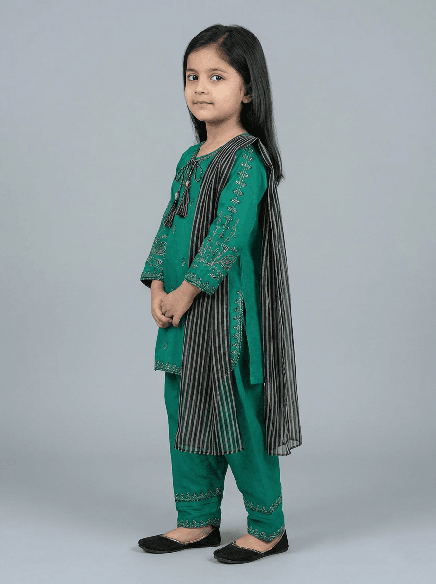 Motif Kids Embroidered Suit-26402